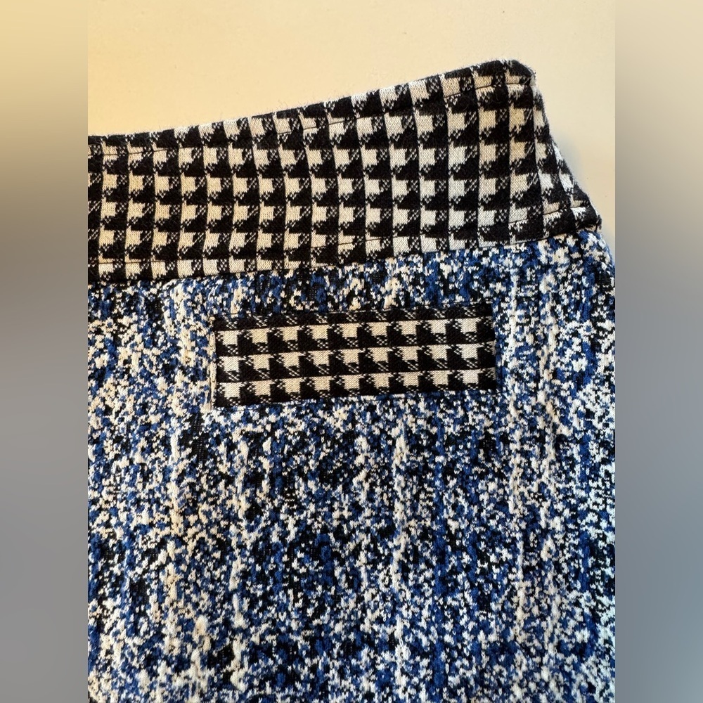 CAbi Blue Matrix Reina 21 Club Tweed Houndstooth Knit Skirt Size 6 - Picture 4 of 6